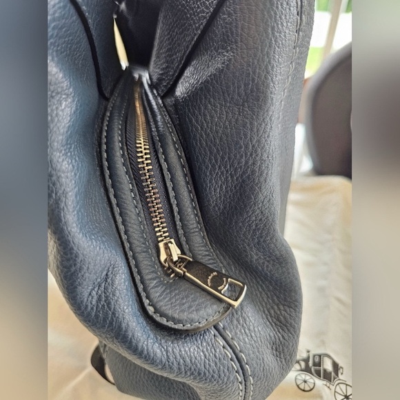 Coach Lexy F28997 Tote Bag Leather Navy Blue - Picture 15 of 16